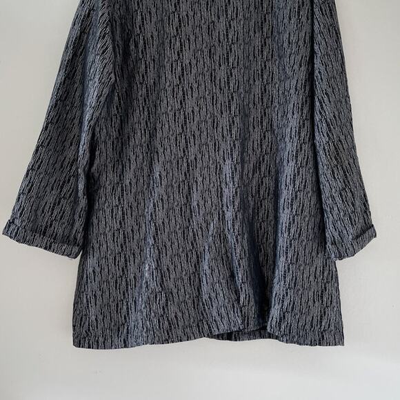 Vtg 90s SUN KIM Black White Patterned Jacquard Button Up Blazer Jacket Sz XL USA - Picture 6 of 14